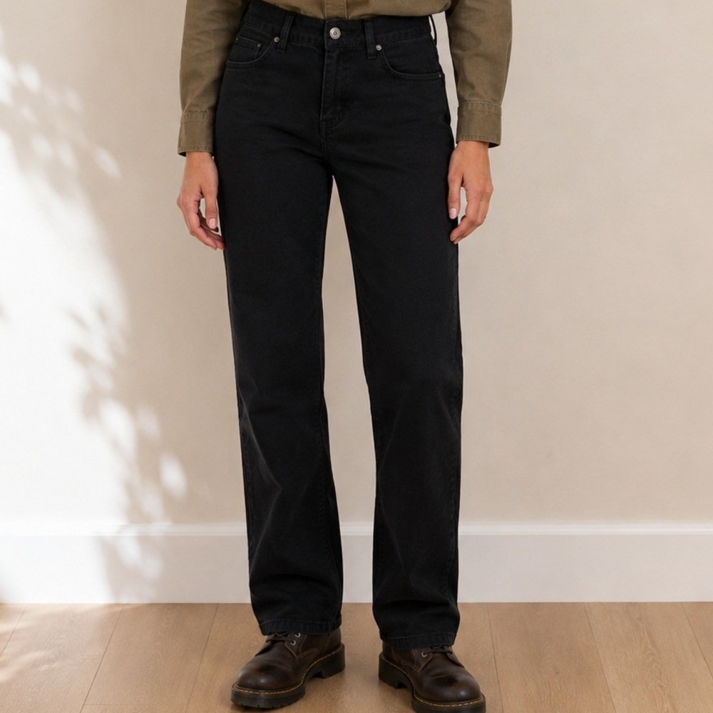 Genuine Dickies Women Pants Straight Leg Work Casual Stretch Low Rs Black Size 9